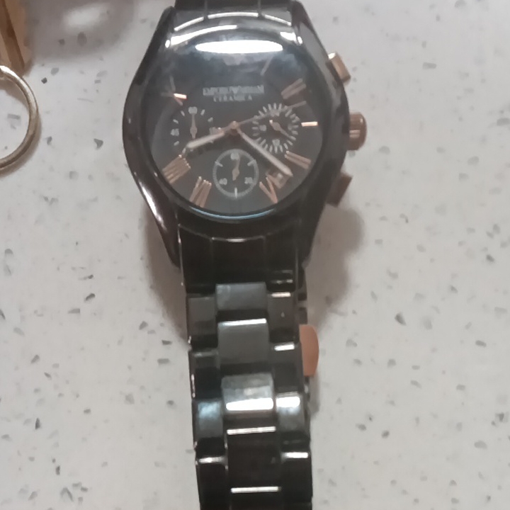 Emporio Armani Black And Rose Gold Watch